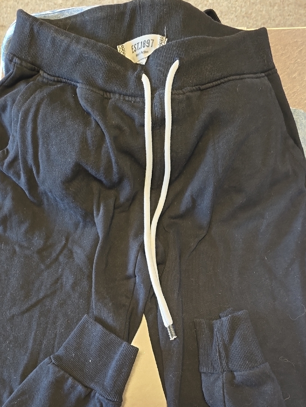EST.1897 Men's Black Jogger with White Drawcord